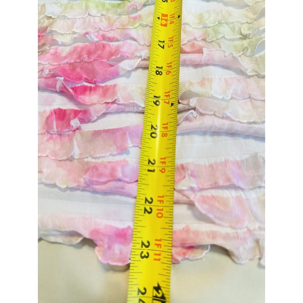 Pink & Green Tiered Ruffle Fairy Tank Top Medium Cottage Y2K - Picture 5 of 5